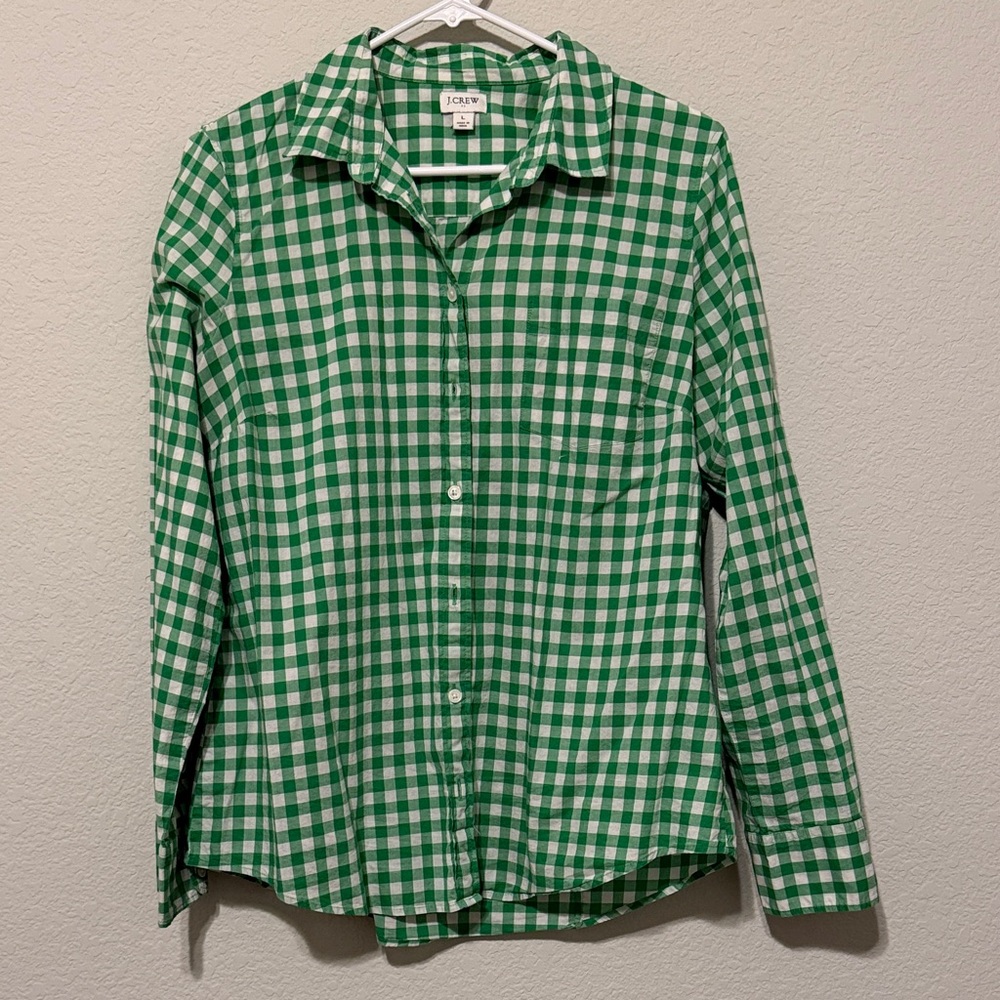 J. Crew Green Plaid Casual Shirt